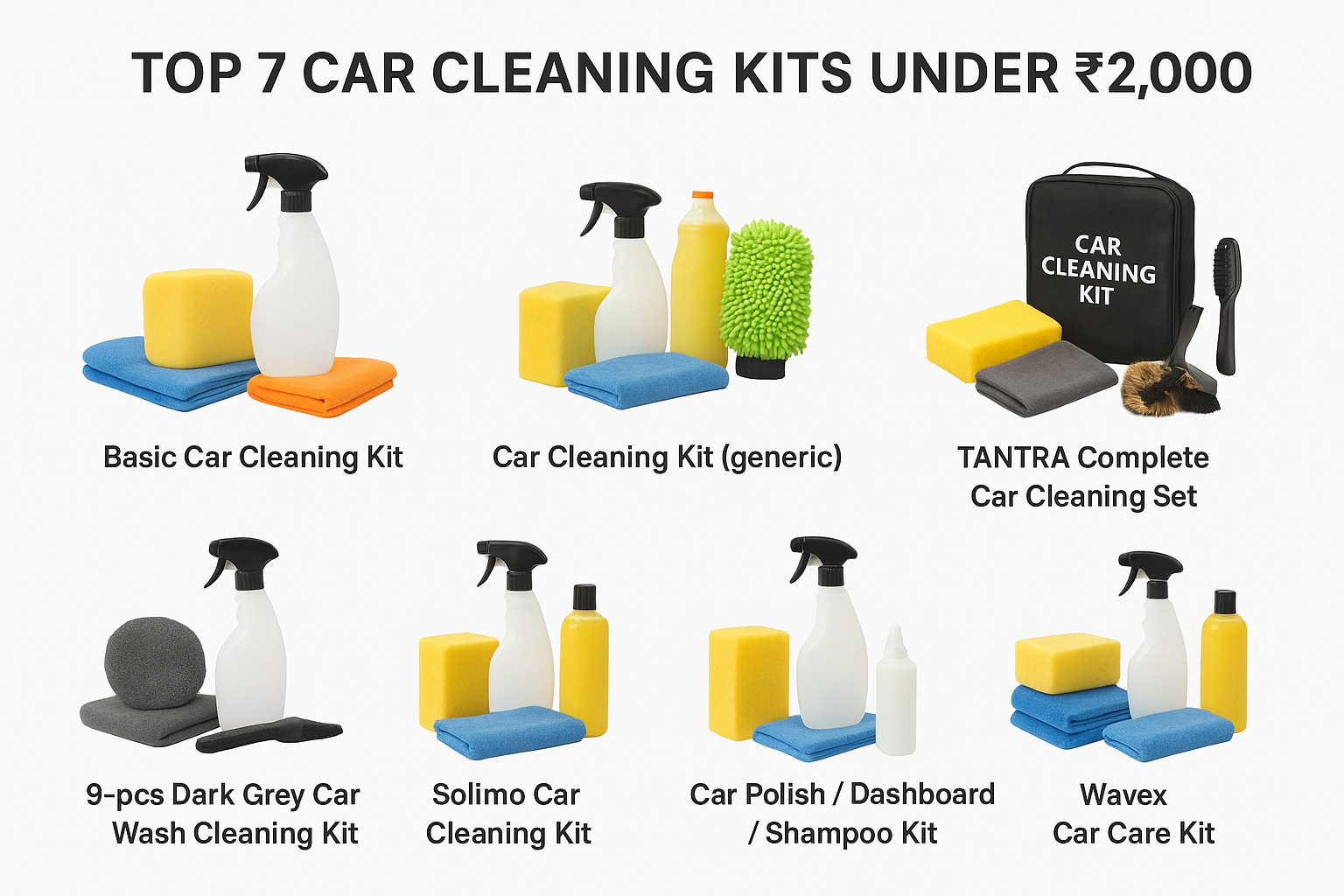 Top 7 Car Cleaning Kits Under ₹2000