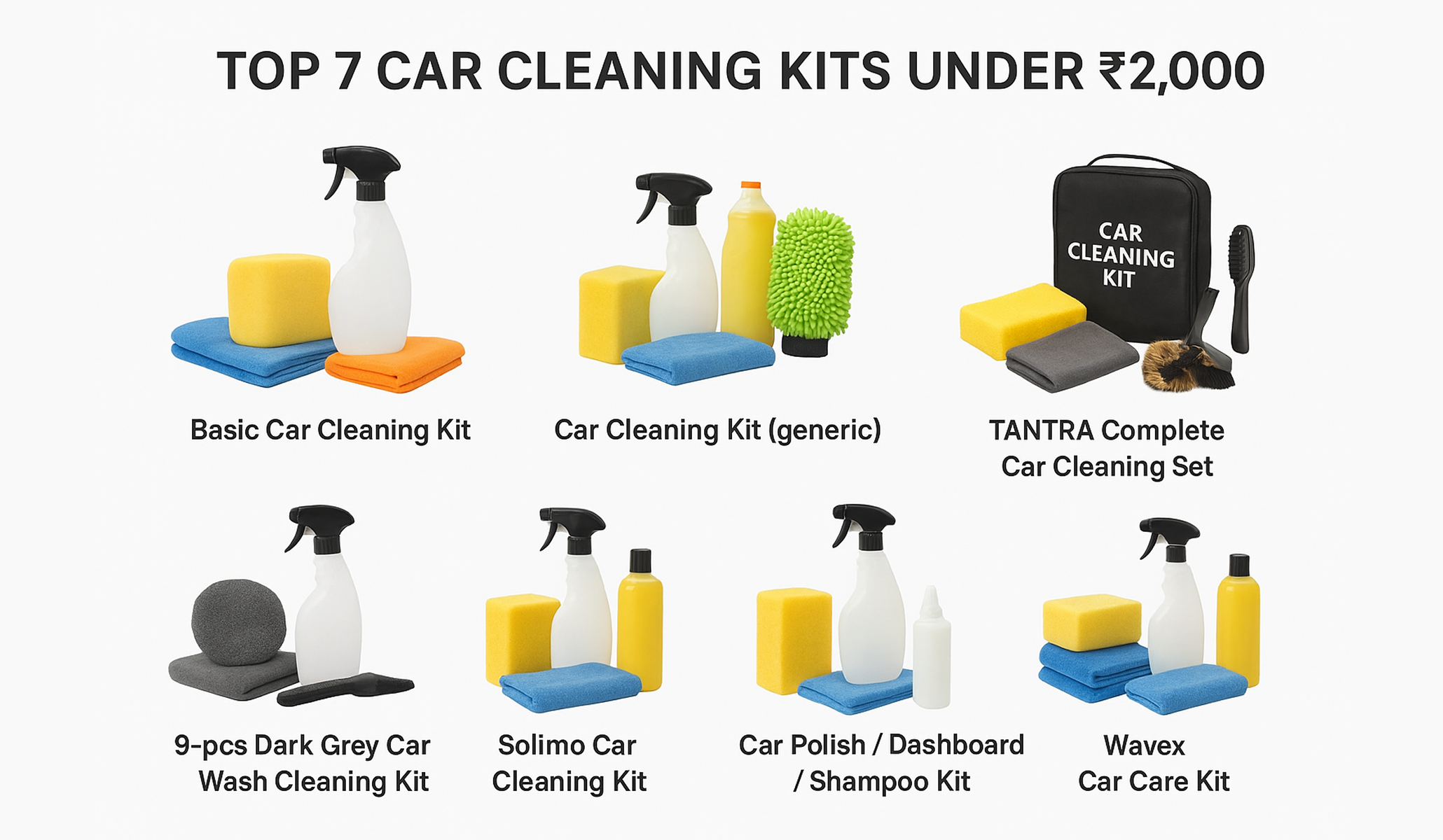 Top Best 7 Car Cleaning Kits Under ₹2000